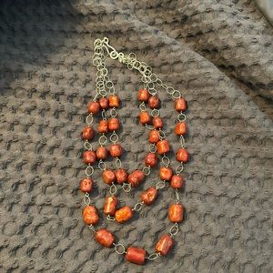 Coral beaded necklace